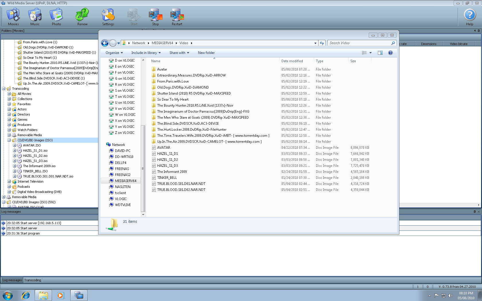 after moving trueblood disk 2 to the watch folder. WMS still has not detected it, nor will it with a stop and restart