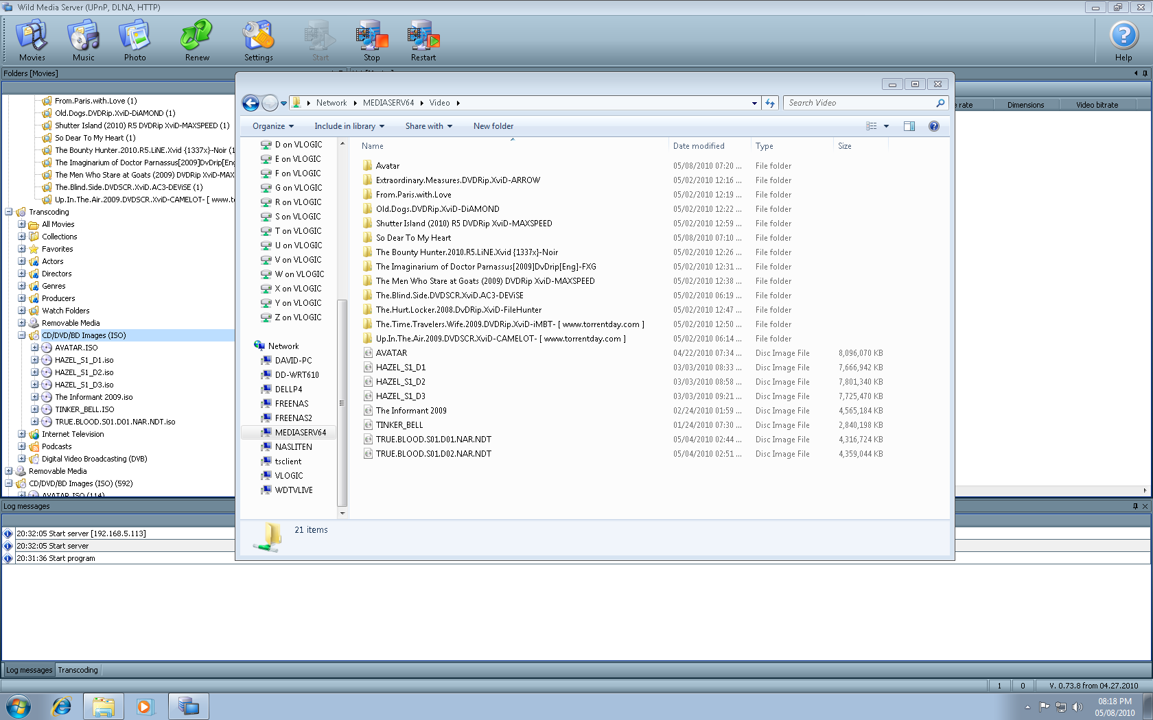 after moving trueblood disk 2 to the watch folder.  WMS still has not detected it, nor will it with a stop and restart